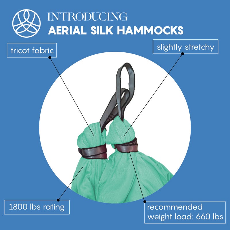 aum active Aerial Silk Yoga Hammock & Swing for Home, Inversion Exercises, Starter Kit for All Levels - Durable with Extension Straps, Carabiners, and Pose Guide - Image 2